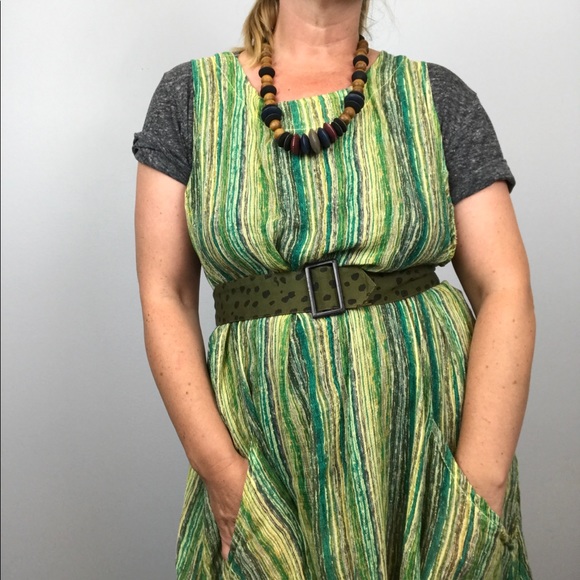 NWT Sarah Santos Lagenlook Striped Cotton Dress - Picture 2 of 9